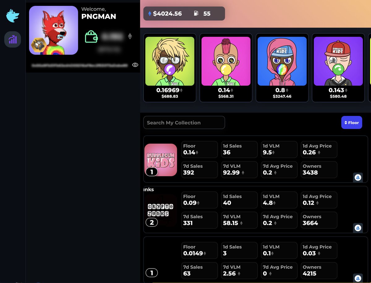 wilywolves's tweet photo. @NFTLlama Always working on our dashboard for our members, the home page is quick insights for all the collections in a member's wallet. Still more to build! 🤝 https://t.co/eryBr15Bet