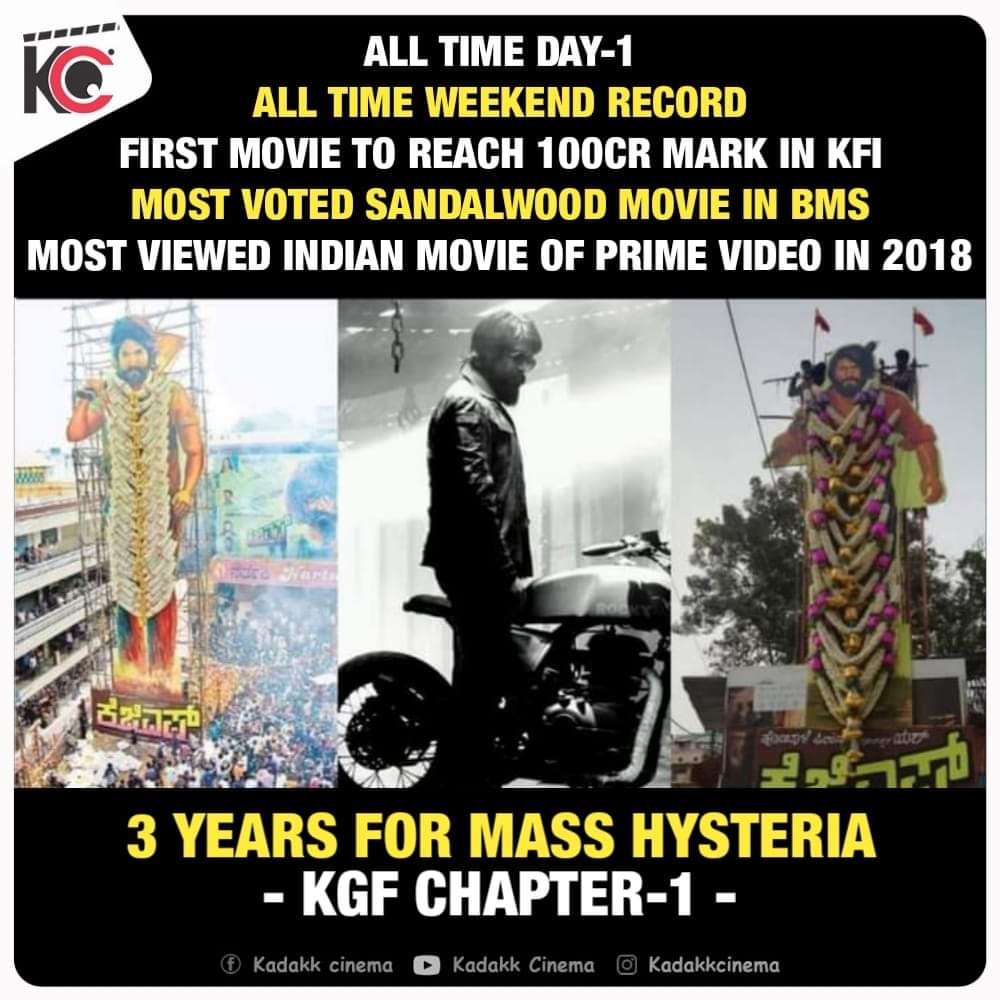 LifeOfJAanu's tweet photo. 3 year's for #KGFChapter1 blast
#KGFChapter2 #KGF2onApr14
#YashBOSS #TeluguYashFans
#3YearsForKGF #3YearsForMonsterHit https://t.co/bI2hfzWCs2