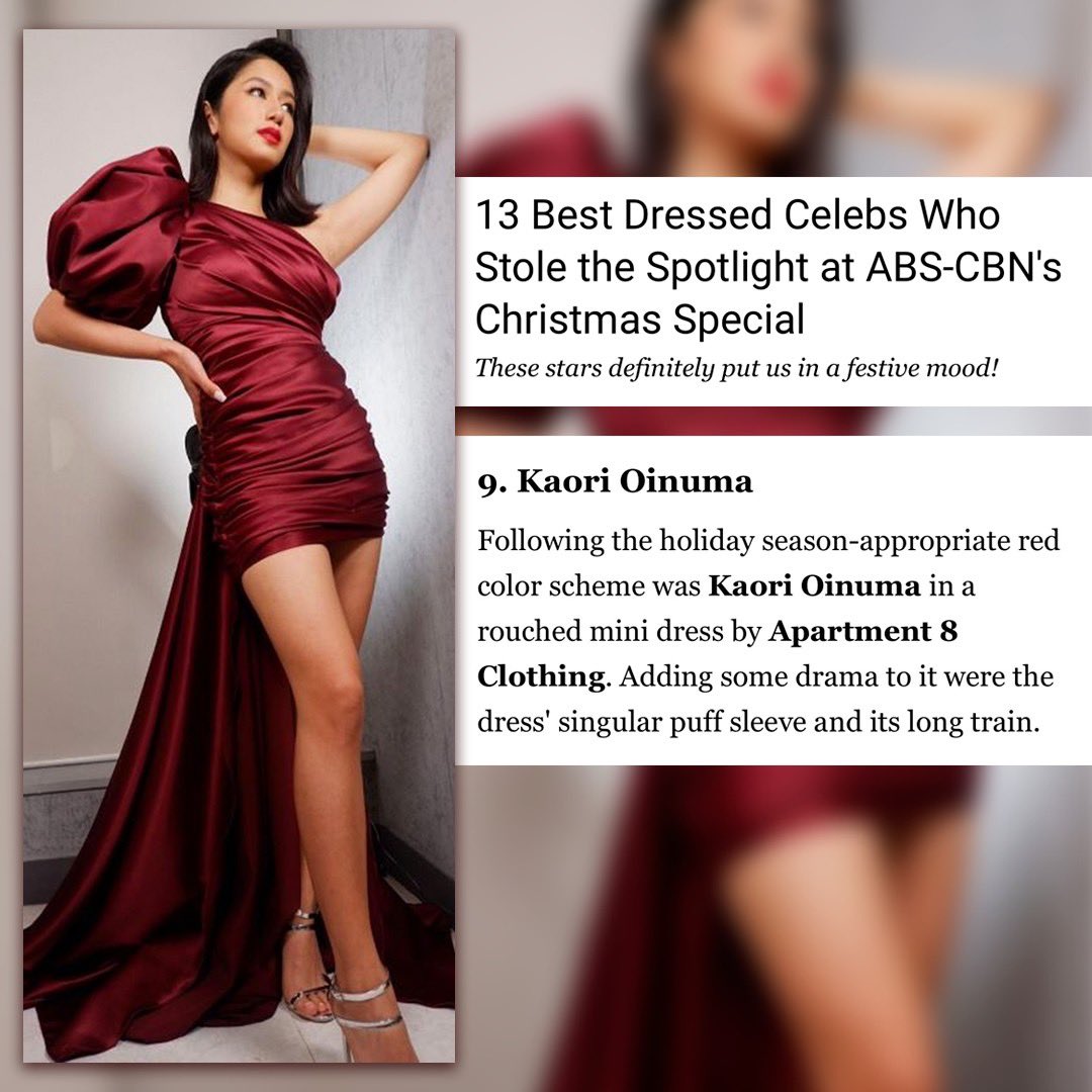 starhuntabscbn's tweet photo. LOOK: Kaori Oinuma (@kaori_oinuma), among the 13 Best Dressed Celebs Who Stole the Spotlight at ABS-CBN's Christmas Special featured in @previewph!✨ https://t.co/6BBkR5v8PT