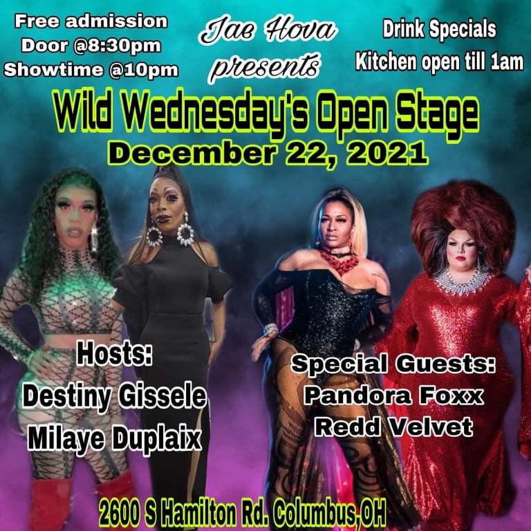 JaeHova_1's tweet photo. This Wednesday come join us for drinks food music and a good show all entertainers are welcome cash prize for best lip sync sign up at 9pm showtime at 10pm don’t miss out Columbus https://t.co/8cGdxGiPvZ