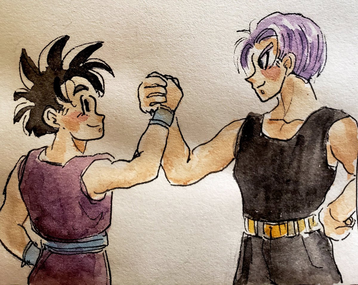 ricelover112's tweet photo. Water colour doodle~ (I smudged their eyes by accident 😭) https://t.co/c8xIPn1T2H