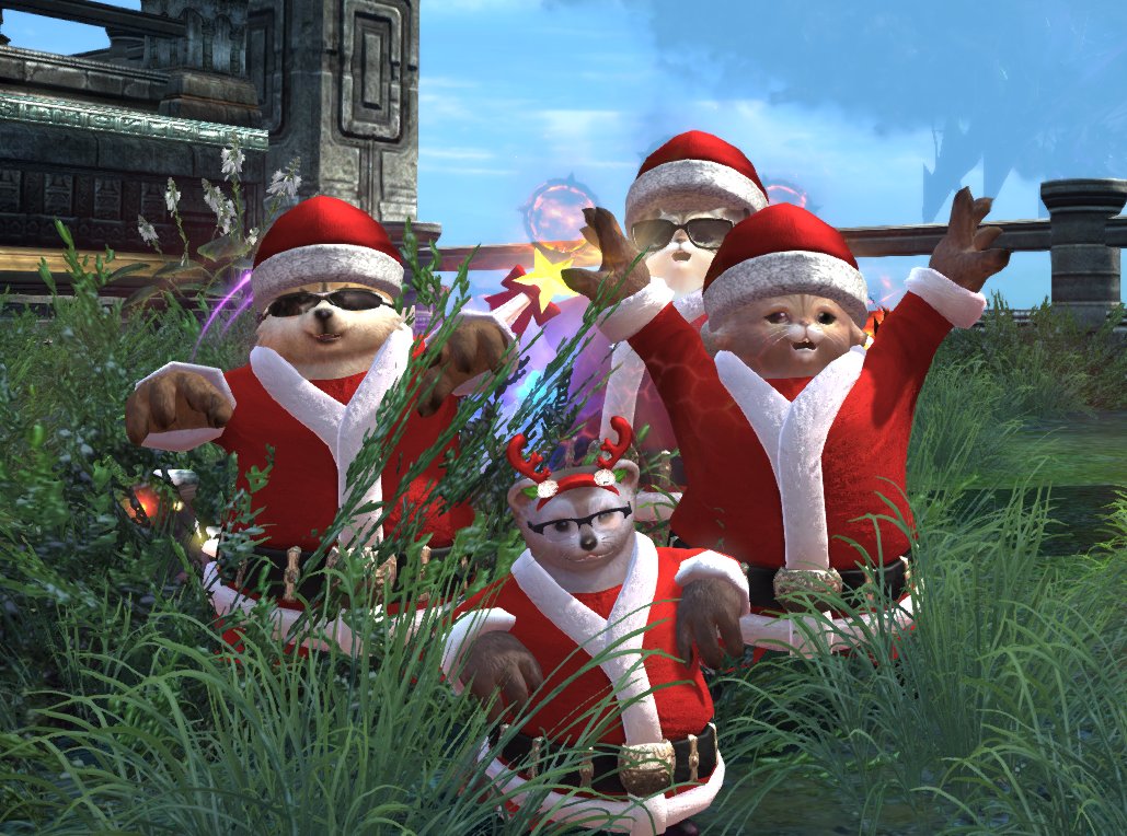 Pure_Pori's tweet photo. Popori's spreading the cheer this christmas! Better watch out.. Better not cry, better not pout because I'm tellin' you why.. The Poporis will give you Holiday Cheers!~ #TERAonline #TERAGameforge #TERAchristmas @TERAonline https://t.co/u9pRv8NJgl