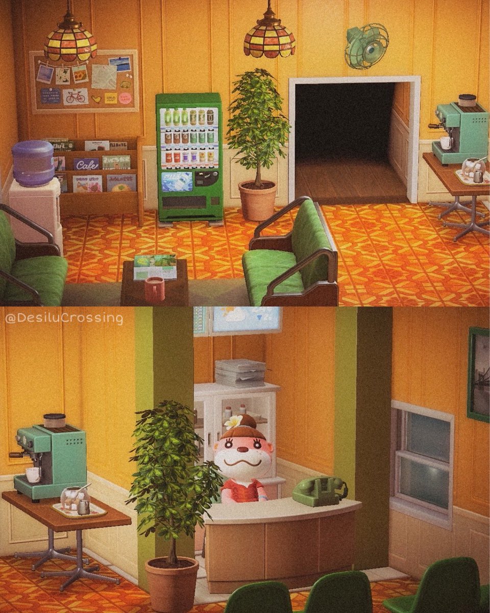 desilucrossing's tweet photo. My lil retro hospital waiting room 🤧🌡🌿✨ #acnh #ACNHDesign #ACNHUpdate #AnimalCrossing https://t.co/4SWM03DMcC