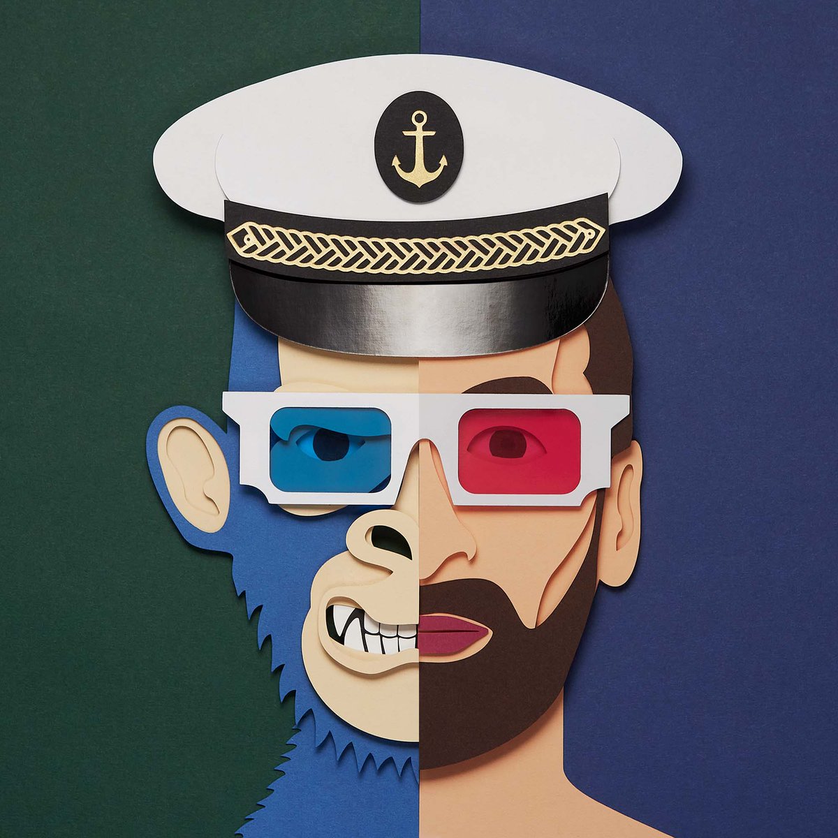paperheadz's tweet photo. The first custom PaperHead is now designed, cut, assembled, photographed, backstage filmed, processed and minted. It's for @TheSmarmyBum who collects Captain Hat nfts and hopefully will rock this bespoke hand crafted PaperHead for some time as his profile picture. https://t.co/kG0xLBL9KI