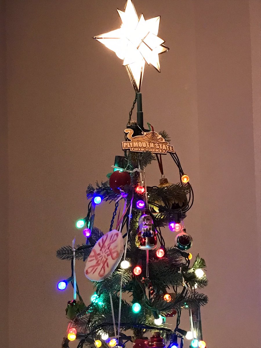 PadsingPad's tweet photo. Thank You @PlymouthStateFH for the lovely card, hat and ornament. Displaying with Panther Pride. 💚🏑 https://t.co/S7kkGsuv1M