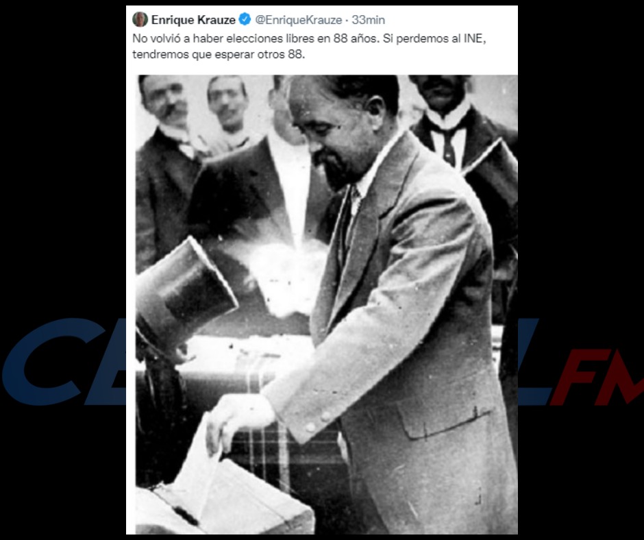 PedroFerrizC's tweet photo. Luego de los ataques en contra del INE (@INEMexico) el historiador y ensayista, Enrique Krauze, alertó que sin el órgano electoral pasarán 88 años para que existan nuevamente elecciones libres. https://t.co/B7b0mWWCYs
