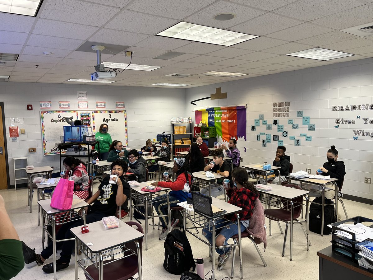 Snow cone parties before the break. These students worked together to redeem enough Davis Dollars for classroom snow cone parties! #PBIS #everyraveneveryday_EDMS