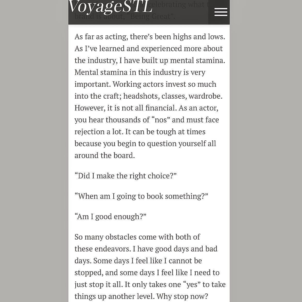 Tree2Round's tweet photo. Thank you @voyagestl for this article. I appreciate the opportunity to tell parts of my journey as an actor and entrepreneur! More execution for 2022…believe that! 🙏🏾 https://t.co/plw32sExIH
#voyagestl #magazine #actor #actorslife #midwestactor #model https://t.co/yifD1QgAh6