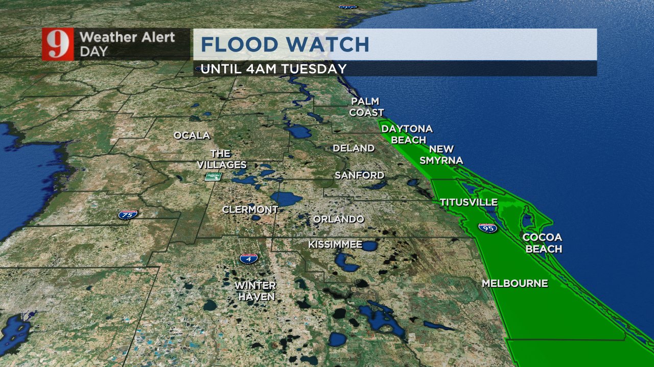 Rusty Mccranie Flood Watch In Effect For Coastal Volusia And Brevard County Until 4am Tomorrow Locally Heavy Rainfall Could Produce Flooding Of Low Lying And Poor Drainage Areas 3 4 Of Rain