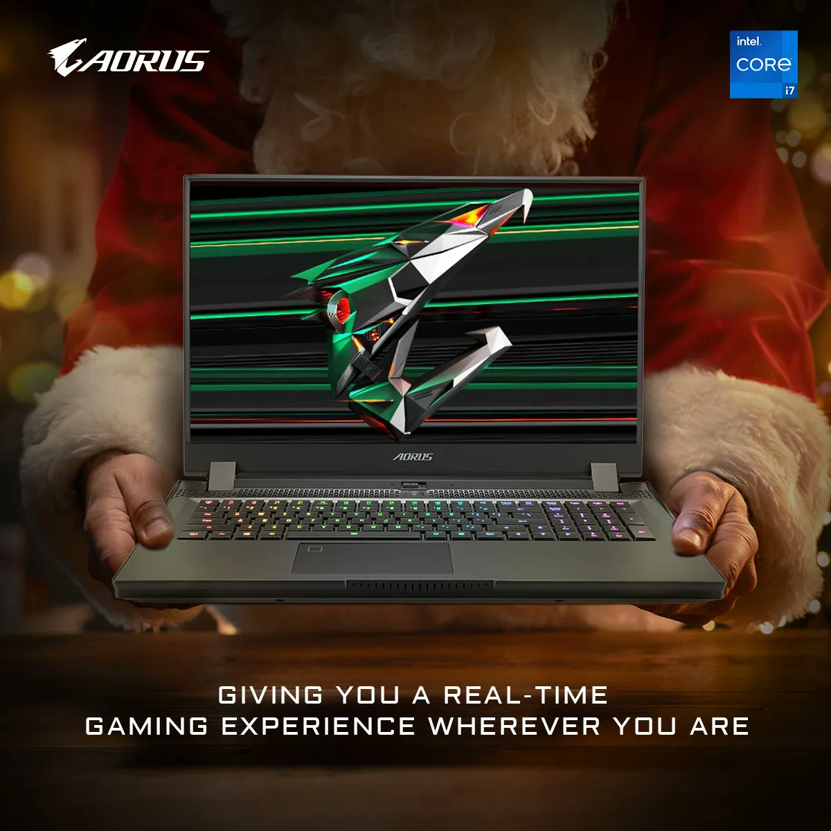 AorusOfficial's tweet photo. AORUS Laptop gives you a real-time gaming experience wherever you are! Even Santa loves it! 💻🎅🏻Ho-ho-ho! 

For additional entries, LIKE this post and TAG your best gaming buddies! 
🔎Click to ENTER👉https://t.co/UHIsuWwDHj

#AORUS #BeWithAORUS #AORUSXmas #HappyHoliday https://t.co/IDB8BSsl02