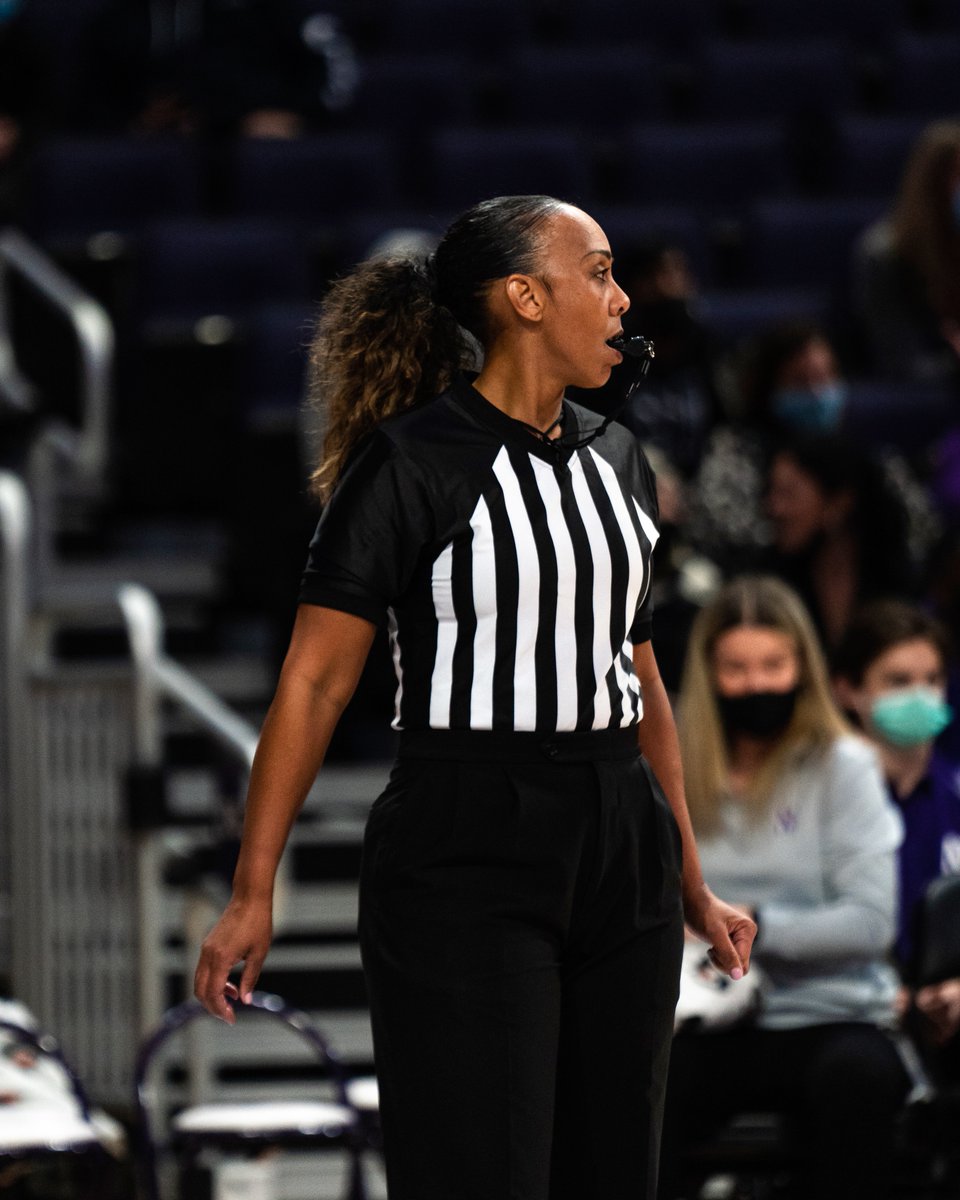 NUMensBball's tweet photo. History = Made 

Per the Conference office, Crystal Hogan is the first female to ever officiate a @B1GMBBall regular season game.

#GoCats https://t.co/I1FkHYC6we