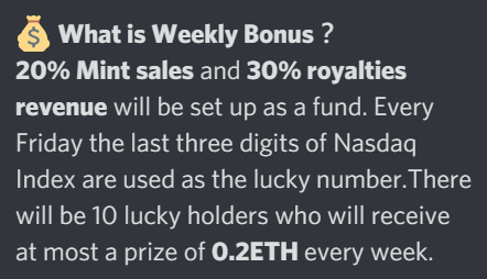 GreenFr51356908's tweet photo. 🧧#weeklybonus Have you been expecting this for a long time? To make the community have a long-term good development. We decided every Friday based on the closing point of the NASDAQ index, each NFT code will be a lottery ticket.10 lucky holders will share the bonus pool💰 https://t.co/OuWOqe5x46