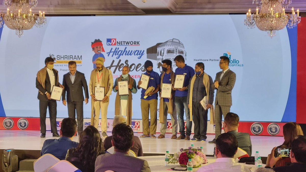 Thank you <a href="/TV9Bharatvarsh/">TV9 Bharatvarsh</a> &amp; Shriram Transport Finance for felicitating &amp; recognizing the Highway Heroes.
Great anchoring by <a href="/dineshgautam1/">DINESH GAUTAM🇮🇳</a>, not only did he hold the show together, but the emotions struck a chord with the audience.
Look forward to more such events <a href="/raktimdas/">Raktim Das</a>