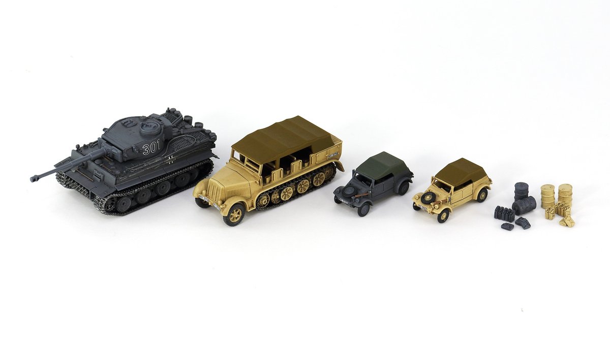 明日(2021/12/22)は、「1/144 WWII ドイツ陸軍軍用車両セット 2」、「1