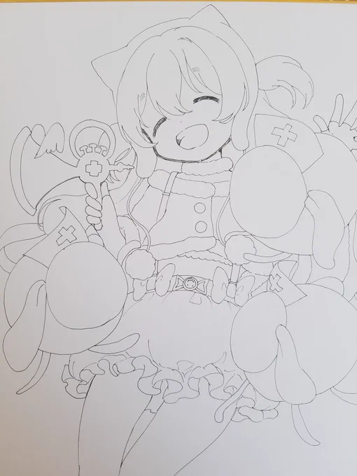 次はワラワラ群がれてるなぎさ描いてます 