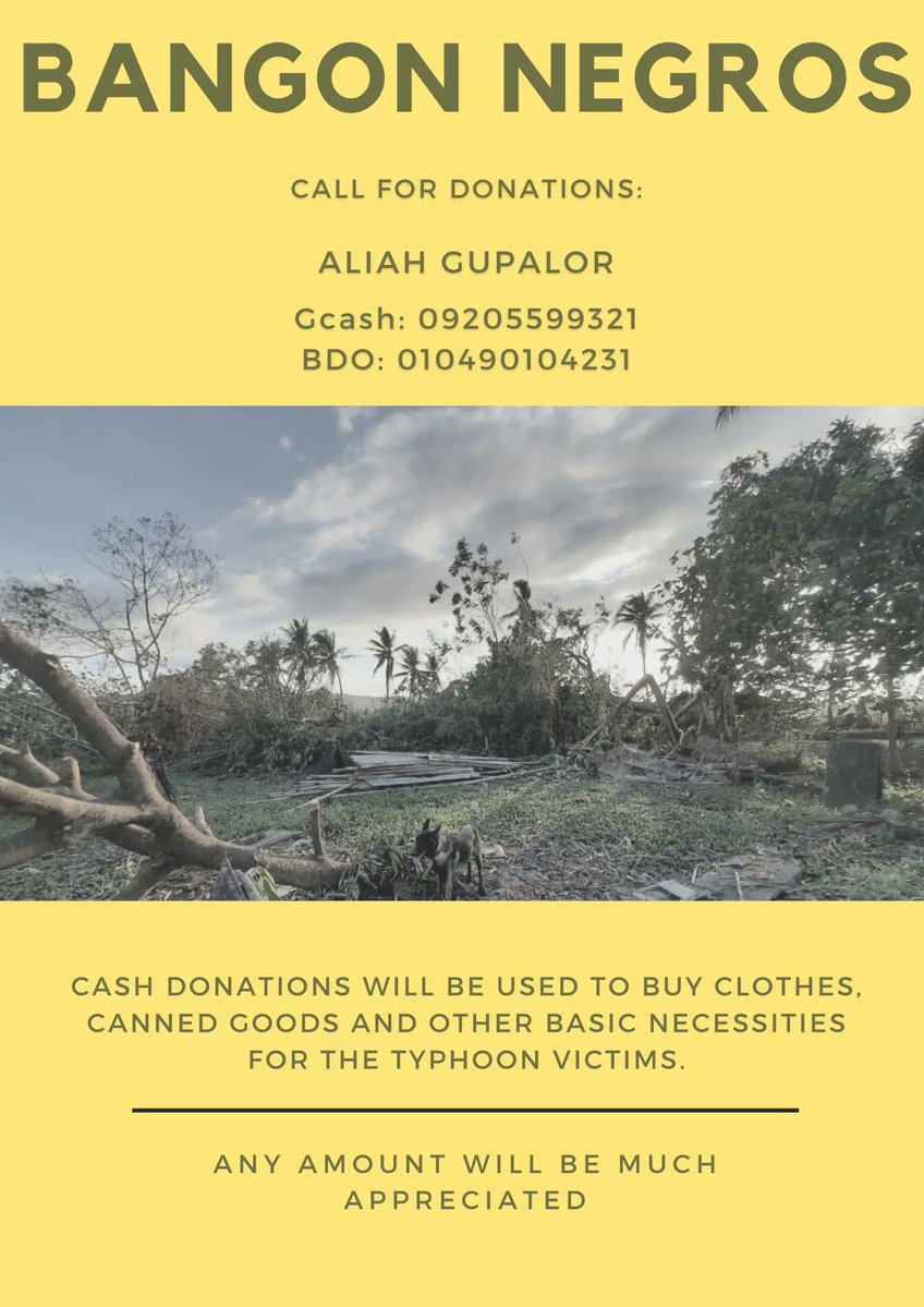 RueLunar's tweet image. Please help me to spread this  💜

PRAY AND HELP PHILIPPINES 🙏 

#BangonNegros #TyphoonOdette #SipalayNeedsHelp #OdettePHRelief #OdettePHRelief
u can use these as hashtags too 💜