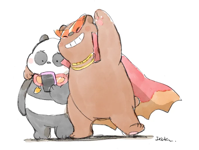 ベアベア、ベビベアらくがき🐼🐻🐻‍❄️📦 #WeBareBears #WeBabyBears 