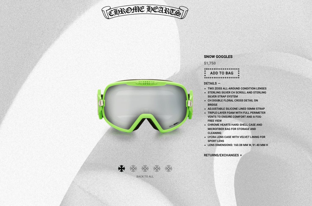 Chrome Hearts' New Snow Goggles Are Innovation Meets Opulence
