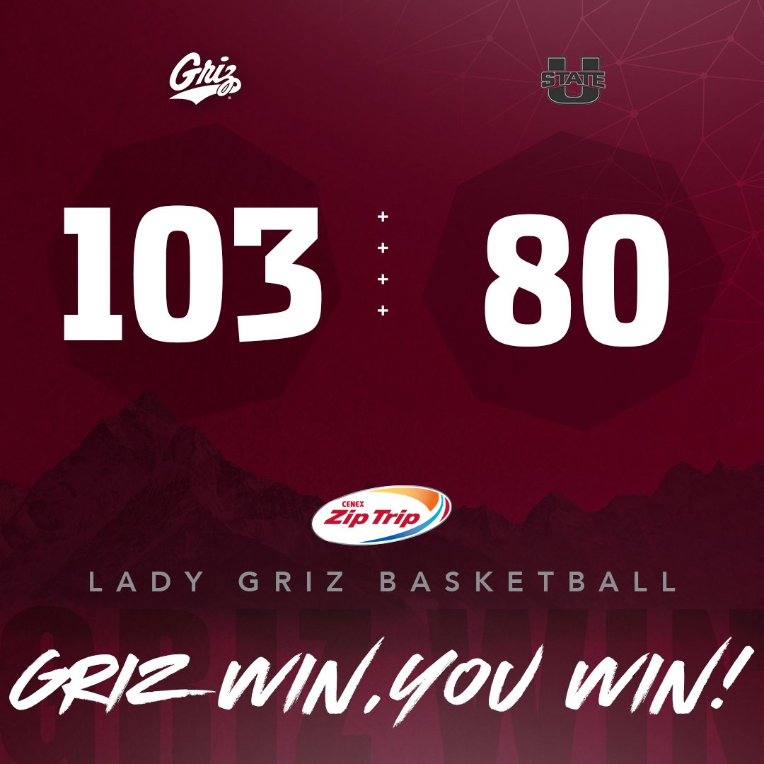 MontanaGrizWBB's tweet image. That's 💯 for the Lady Griz‼️

What a way to close out non-conference play!

#GoGriz #BigSkyWBB
