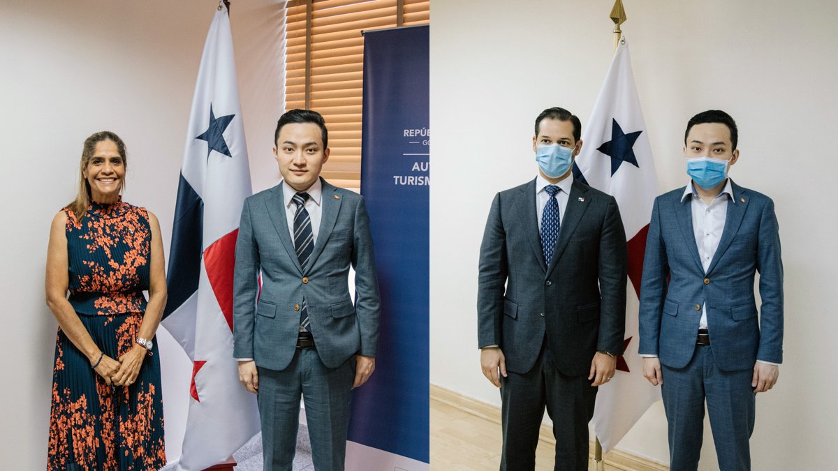 H.E.Justin Sun with Minister of Tourism and Minister of Commerce