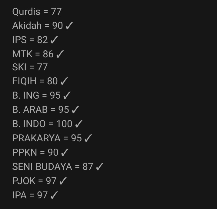 fullolight's tweet photo. All of my score in exam, it's not bad. But i have to study hard again https://t.co/V4tXVjMuiX