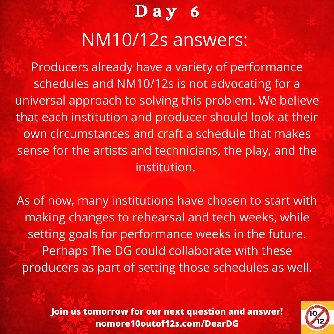 Maybe it’s just this simple: all you really need to get started is a personal commitment to fix the problem.
Day 6 of our answers for <a href="/dramatistsguild/">Dramatists Guild</a> questions! #nomore10outof12s