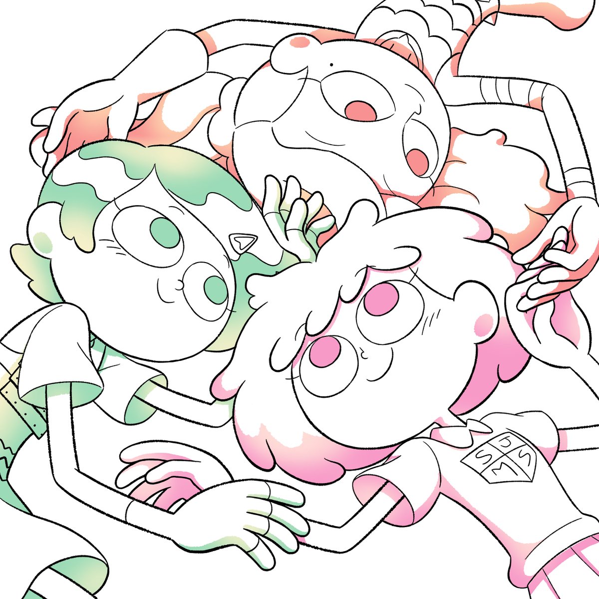 「#2021年自分が選ぶ今年の4枚 
アンとサーシャとマーシー3人の絵をけっこう描」|みわ子のイラスト