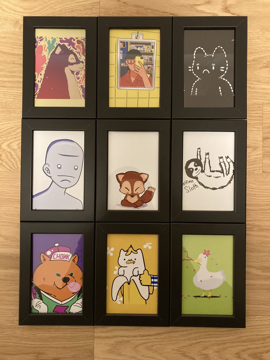 PokeyNFT's tweet photo. I framed some of my favorite NFTs:
@BigBearUniverse 
@Jeantori_nft 
@Ghxsts / @coolcatsnft /@cloncast 
@Nullbody_ 
@smileycreatures 
@garyvee / @veefriends 
@ChonkyzBoi 
@Mimi_NekosaMa 
@Caturday_z https://t.co/nlnOJF7aSw