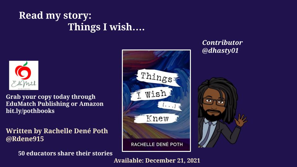 dhasty01's tweet photo. Congratulations Rachelle Dene Poth on your new book! 

Things I Wish […] Knew 
https://t.co/PspU95w85Z
@Rdene915 

#thriveinedu #Teaching  #Reflection #AuthorsLaunch #NewBook 😆 https://t.co/XFEqwKhEMA