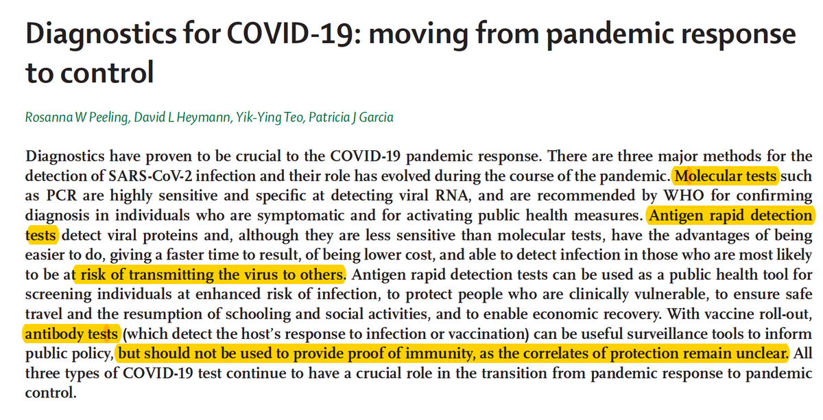 EricTopol's tweet photo. A new, outstanding review of diagnostic tests for Covid @TheLancet: PCR/molecular tests, rapid antigen and antibody assessment, and how they should be used https://t.co/Qiawu0SCi0 https://t.co/w4u5S74GXb