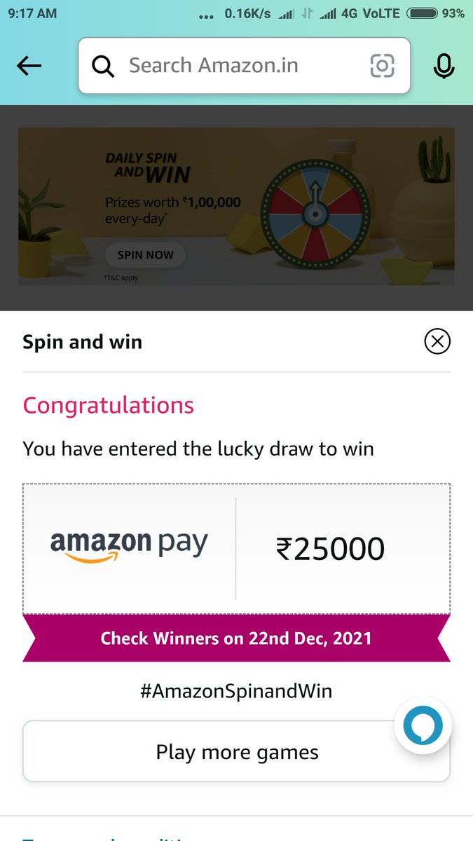 sanjaydhiman23's tweet photo. #AmazonSpinandWin https://t.co/rjBUotX4qG