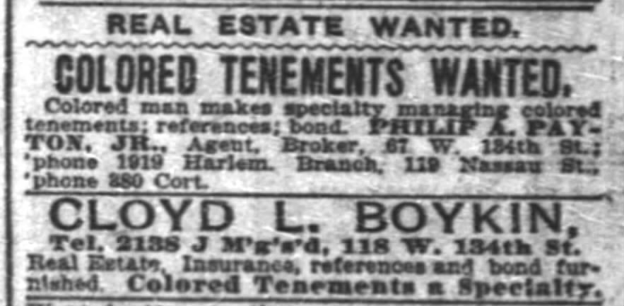 DrinkSolaPop's tweet image. By the early 1900s, building prices dropped when demand wasn’t met, and landlords in up-and-coming Harlem were forced to rent to Black tenants. By the early 1900s, there were ads in the paper looking to both purchase and manage potential tenements for colored residents.