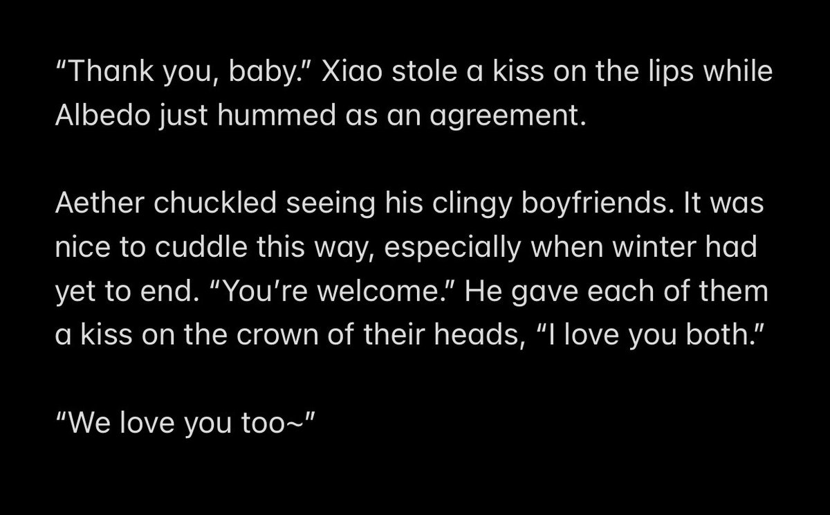 spicyttofu's tweet photo. [ h-11 ] #shiyixmascd / #xiaobether 

Kindergarten teacher Aether taking care of HS teacher Xiao and uni lecturer Albedo.. 

(1/2) https://t.co/H3YN0JxdWR