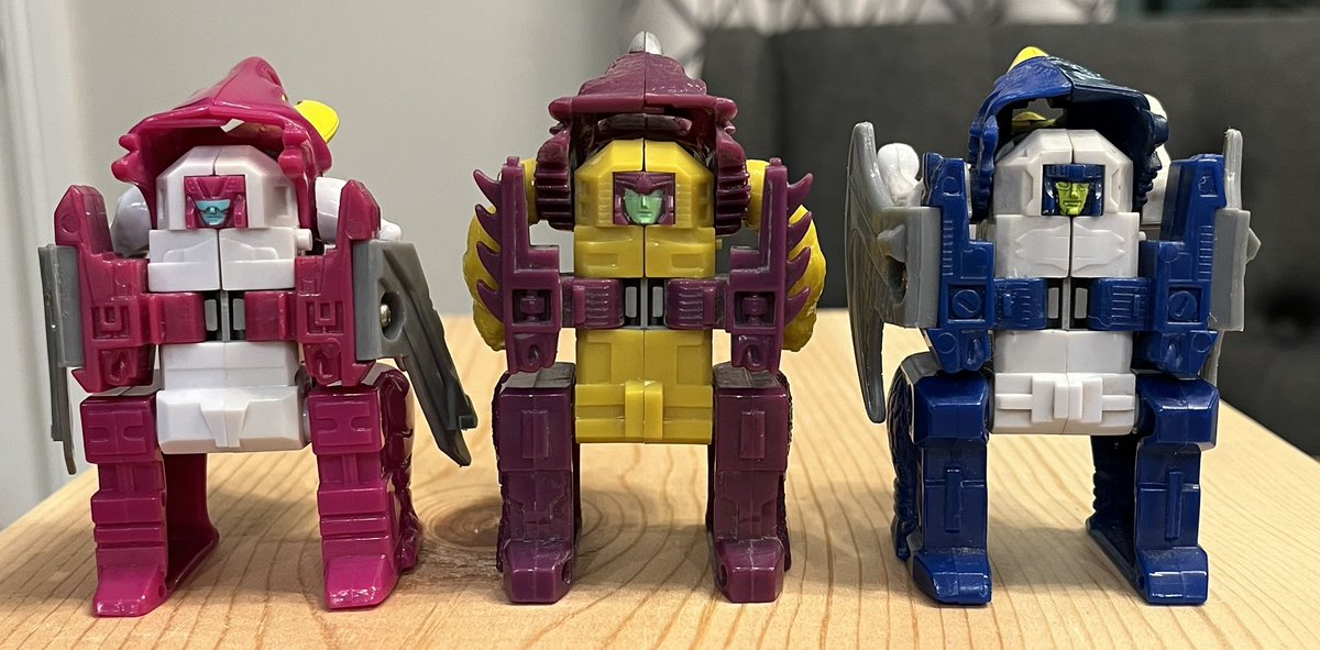 InfinityToyzOKC's tweet photo. Good looking crew! I found CINDERSAUR and FLAMEFEATHER at @GoodwillIntl . SPARKSTALKER came from a private sale where I got a great deal! #G1Transformers #Firecons https://t.co/DHWau3BObc