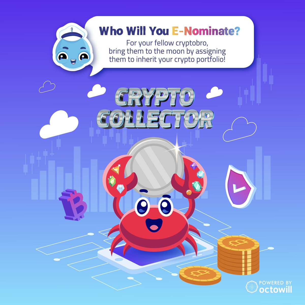 YourCaptOcto's tweet photo. Who should inherit my #cryptocurrency? My Crypto Collector friend, of course! Obsessed with checking his favourite coins, browsing #NFTs and grabbing at every chance with his diamond hands, I'd #enominate my #crypto portfolio to this guy! https://t.co/hkTJTvvEQc