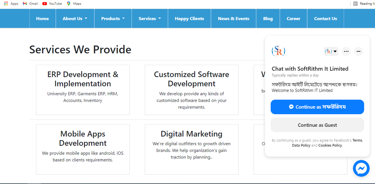 SoftRithm_IT's tweet photo. It's now more easier to contact with SoftRithm IT Limited with integrated Facebook chat from our website.

Our team member are working hard so that our customers can easily reach us and we can provide our best service and support. https://t.co/gi1vXt2ndQ