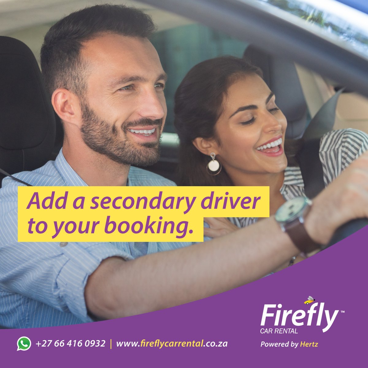 If you are travelling long-distance with a travel buddy, you can add them as a secondary driver to your booking so that you can take turns behind the wheel.

Manage your booking here: fireflycarrental.co.za.

#Firefly #CarRental #Drivers #LongDistance