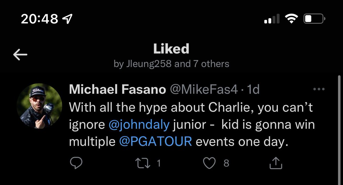 My twitter blows up when PGA John Daly wins a championship or is found passed out in another Hooters parking lot. <a href="/MarkTLive/">mark thompson</a> <a href="/JElvisWeinstein/">J. Elvis Weinstein</a>