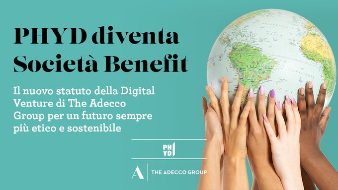 #PHYD da un mese è Società Benefit. Una trasformazione importante perché oggi ogni impresa è chiamata a contribuire al benessere della #comunità e dell'#ambiente diffondendo buone pratiche di #sostenibilità, #inclusione e attenzione alla persona.   adeccogroup.it/phyd-diventa-s…