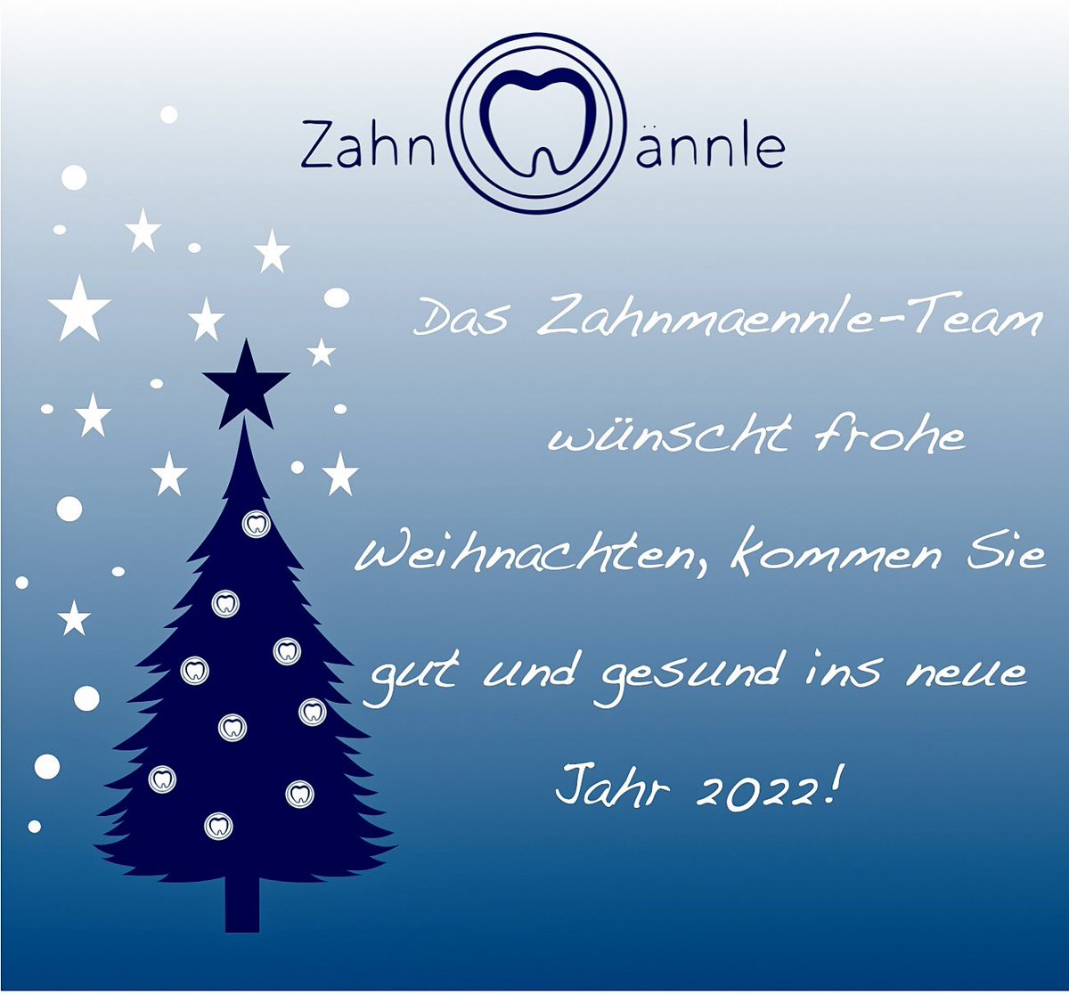 Zahnmaennle Hamburg wünschen allen ein frohes Weihnachtsfest und einen guten Rutsch ins neue Jahr 2022!
