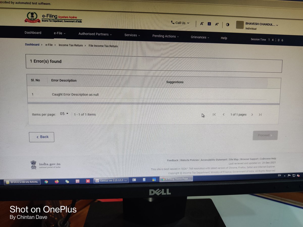 ImCA_Chintan's tweet photo. Thank you @Infosys and @IncomeTaxIndia for such a wonderful portal, new errors and new glitches every day.
#Extend_Due_Date_Immediately https://t.co/xjuWuovmM9