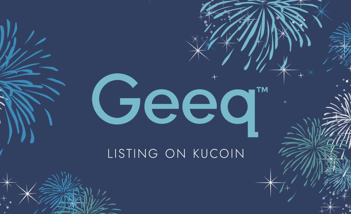 GeeqOfficial's tweet photo. 🚨IT’S OFFICIAL!! $GEEQ is listed and available on KuCoin! 🎉
 
👀 Make sure that you head on over to @kucoincom and become a Geeq by backing the new technological backbone of the digital economy! 🚀 
 
Get started here: 👉https://t.co/ZqnSHvfnru https://t.co/r66pwfKssH