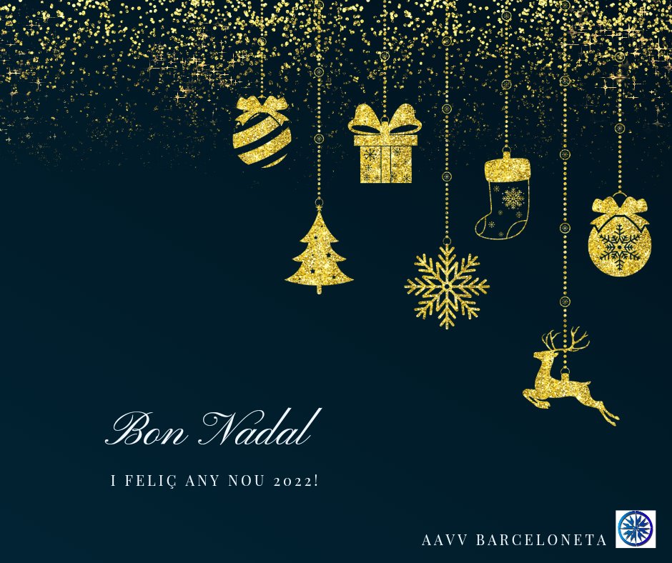 aavvbarceloneta's tweet image. Bon Nadal i feliç any nou 2022! 🎉

#AAVVBarceloneta