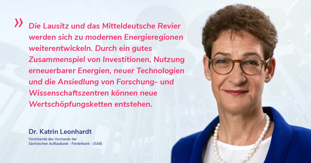 SAS_Sachsen's tweet photo. »Die #Lausitz und das #Mitteldeutsche #Revier werden sich zu modernen #Energieregionen weiterentwickeln…« #SAB-#Chefin Dr. Katrin #Leonhardt im #Strukturwandel-#Interview: https://t.co/xiX74L5kHt https://t.co/jqbvCf58dT