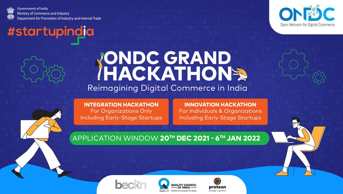 rssharma3's tweet photo. The @ondc_official is all set to #promote #Interoperability | be scalable | #smallbusiness friendly | Enabler with minimalistic public #Digital #Infrastructure 

ONDC Grand Hackathon: Reimagining #Digital #Commerce in #India is open for entries!

Register: https://t.co/kZKAUckbz5 https://t.co/cTWWIOMcEK