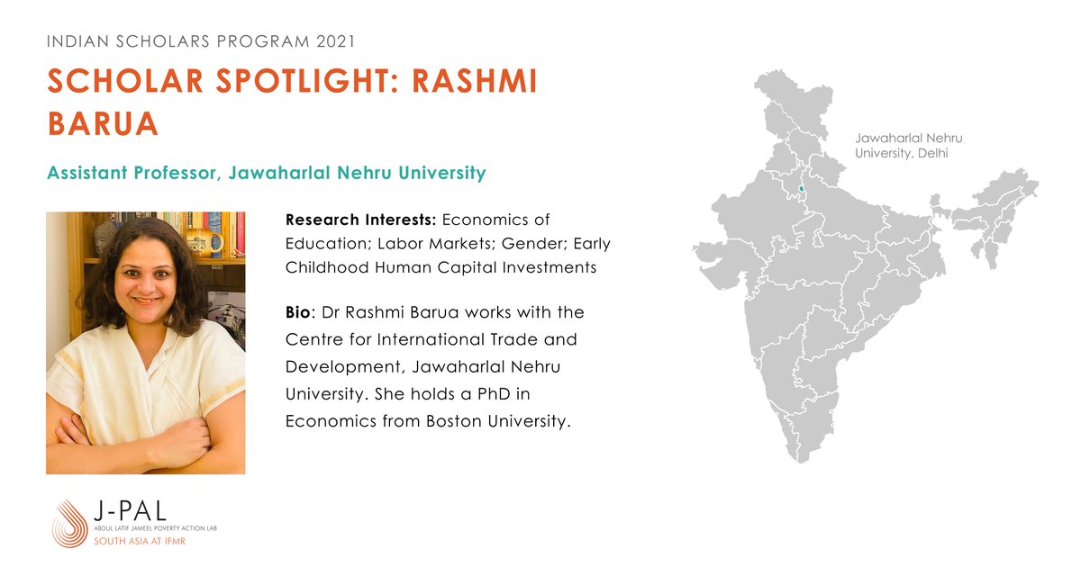 JPAL_SA's tweet photo. Rashmi Barua is an Assistant Professor at the Centre for International Trade and Development, @JNU_official_50. Her #IndianScholarsProgram project aims to uncover the barriers to access to clean drinking water in rural Assam. https://t.co/PqXPOc0hKc