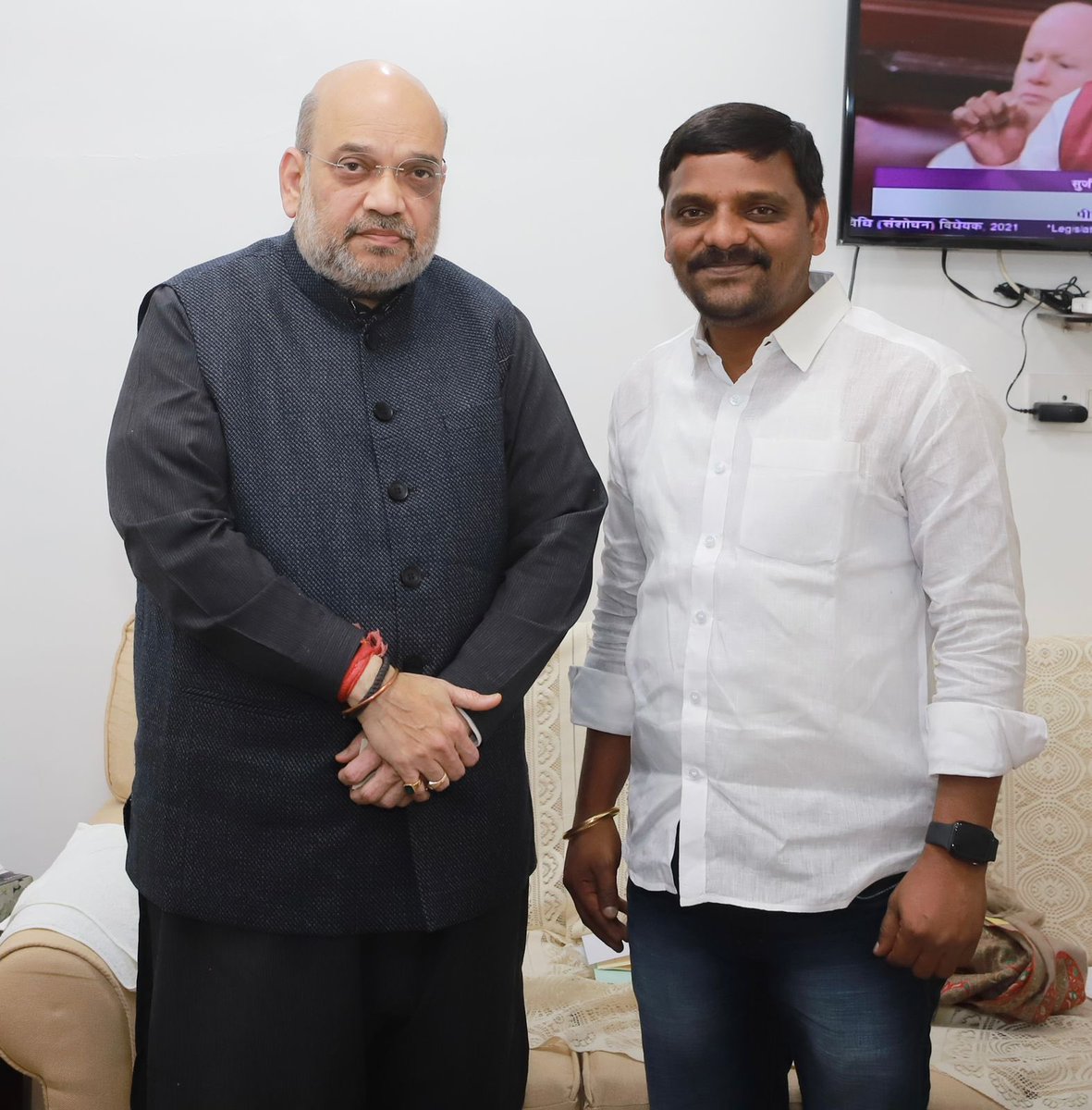 TeenmarMallanna's tweet photo. Meeting Completed with Sri @AmitShah Sir Discussed on #7200 movement @QGroupMedia1 @Arvindharmapuri @bandisanjay_bjp @BJP4Telangana https://t.co/80gLd9O7ka