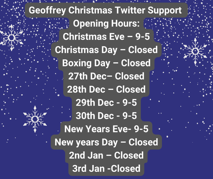 If you need support over the festive period here are our opening hours.