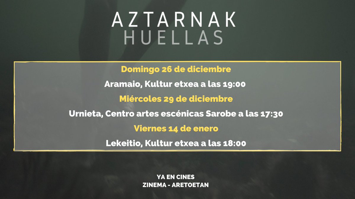 aztarnakhuellas's tweet photo. Aquí os dejamos las últimas proyecciones del año y ya empezamos a anunciar proyecciones para el 2022.
"#Aztarnak-#Huellas" sigue su camino pasito a pasito...
👣 👣 👣
#Crianza #Maternidad https://t.co/EL5fgpmrK2
