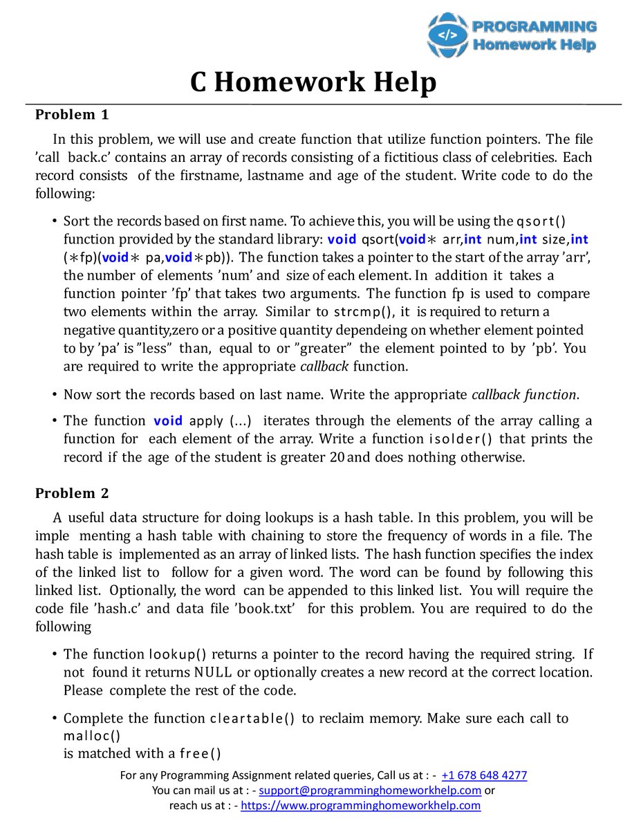 ProgrammingHom1's tweet photo. I am Walker D. I am a C Homework Help Expert at https://t.co/CUDaUvQiNj.  I hold a PhD. in Programming, University of New York, USA. I solve assignments related to C Programming. To see the full assignment Visit https://t.co/qkweFiz8x4
#ProgrammingHomeworkHelp https://t.co/mwq5YHsYWc